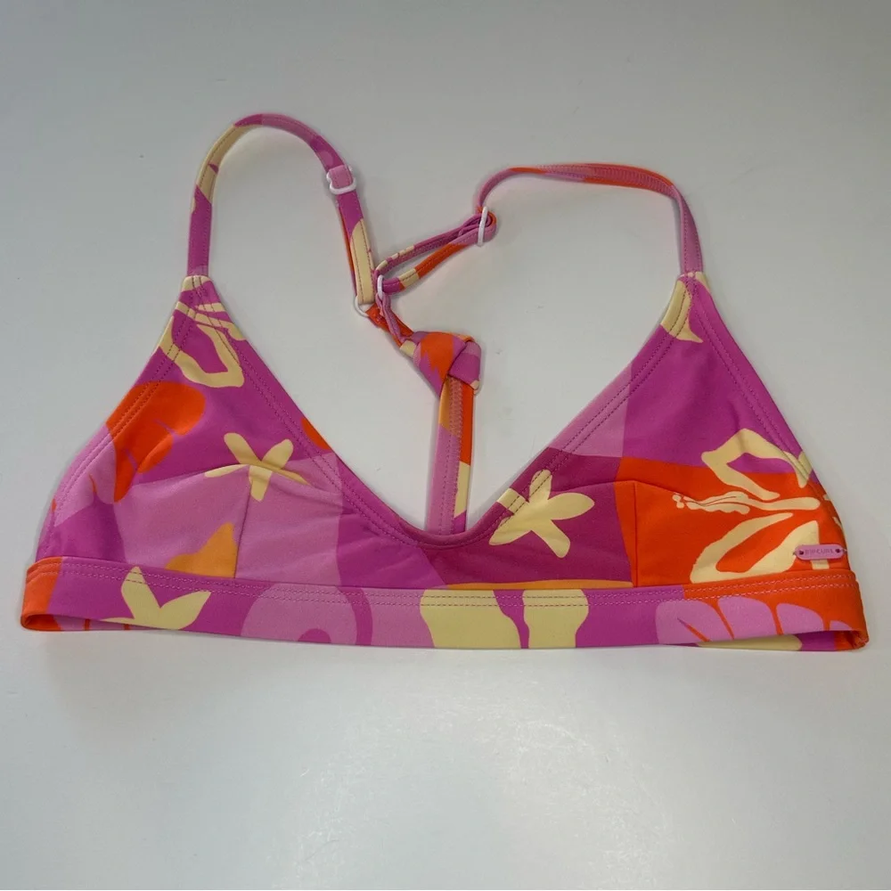 Rip Curl Bikini Tropical Dawn T Back Knot Purple Pink Orange NWT Girls Size 12